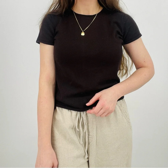 Eileen Fisher Tops - eileen fisher 100% wool mocha brown minimalist top shortsleeve size M